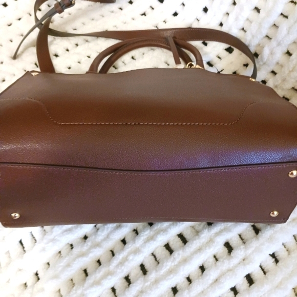 Brown Structured Purse with suede detail - Picture 2 of 12